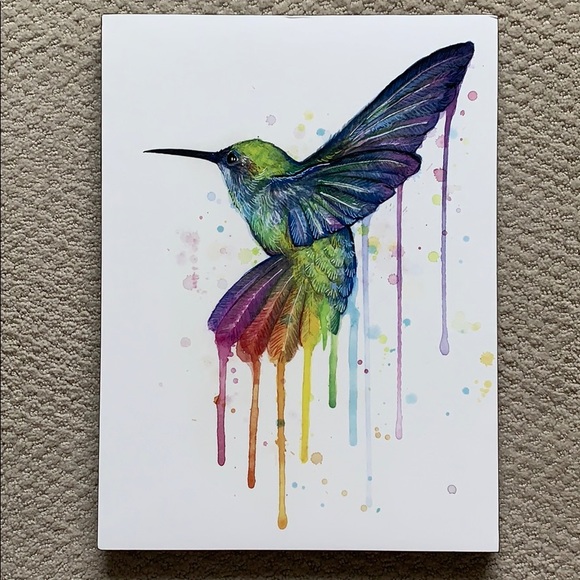 🔥 2 for 25 🔥Hummingbird colourful wall art print - Picture 1 of 7